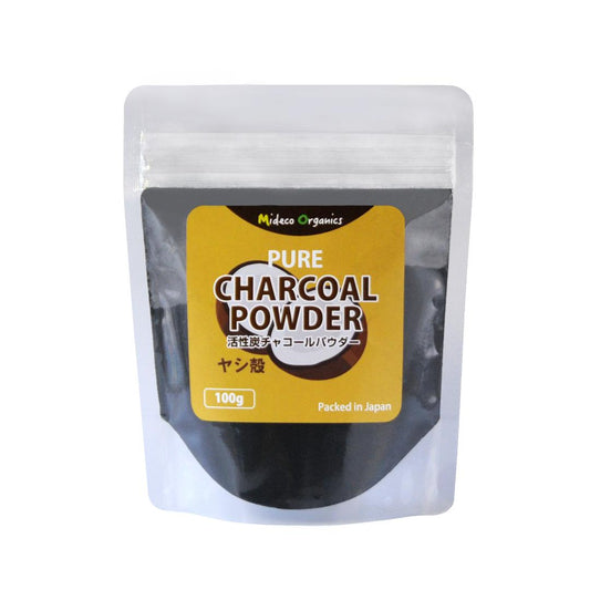 ヤシ殻活性炭チャコールパウダー　100g 「オーガニックヤシ殻原料使用」　Pure Activated Charcoal powder