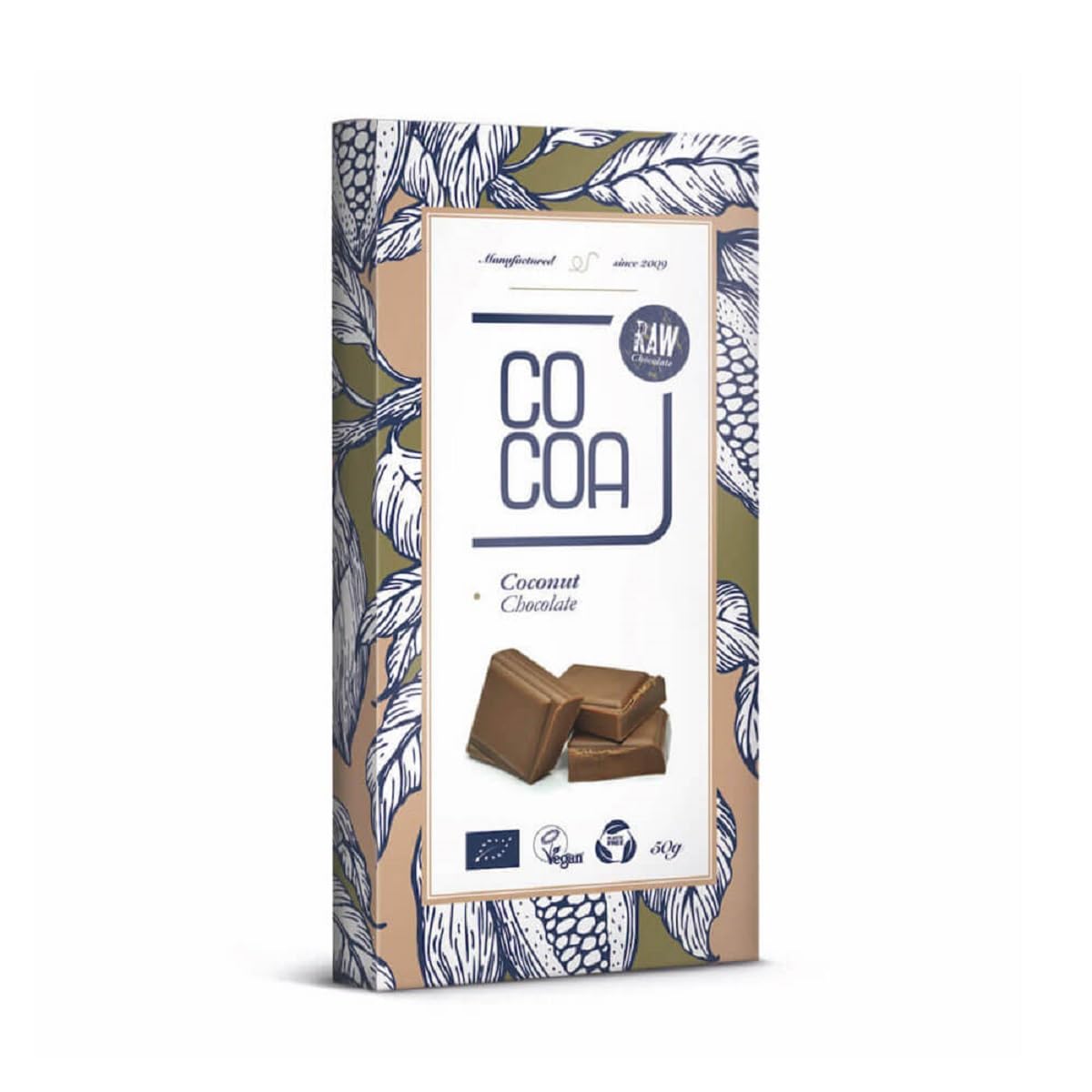 オーガニックココナッツ・ローチョコレート５０ｇ Organic Coconut Raw Chocolate 50g